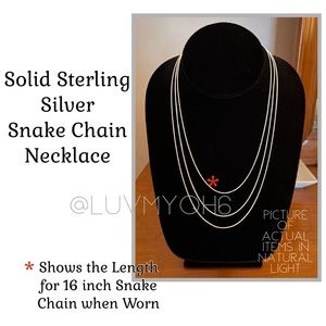 Sterling Silver 16 inch Snake Chain Necklace